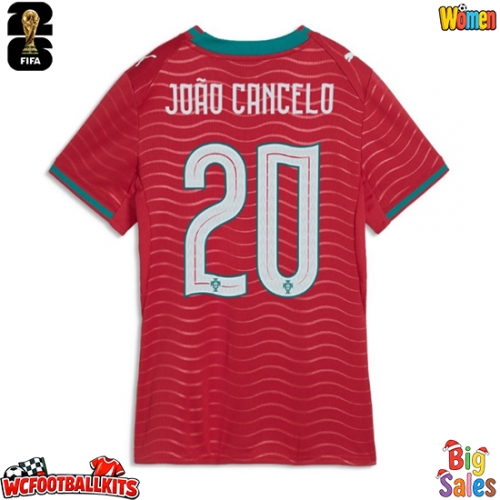 Portugal Joao Cancelo #20 Replica Home Stadium Shirt for Women World Cup 2026 Short Sleeve